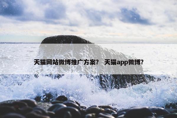 天猫网站微博推广方案？ 天猫app微博？