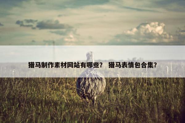 猎马制作素材网站有哪些？ 猎马表情包合集？