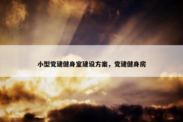 小型党建健身室建设方案，党建健身房