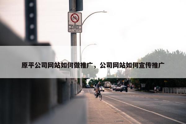 原平公司网站如何做推广，公司网站如何宣传推广