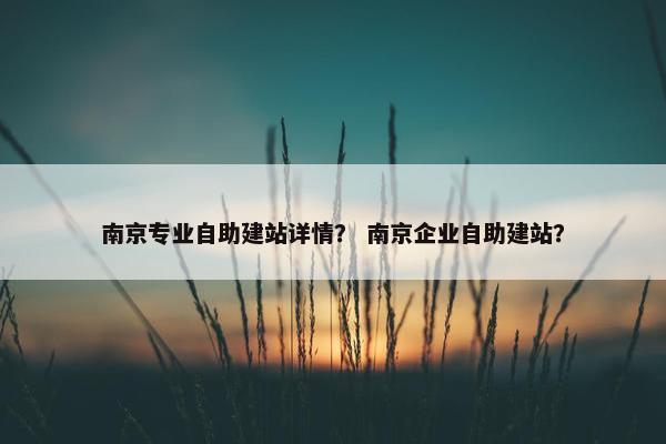 南京专业自助建站详情？ 南京企业自助建站？