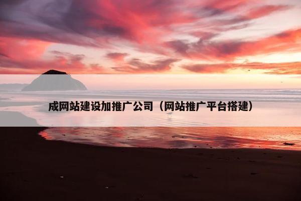 成网站建设加推广公司（网站推广平台搭建）
