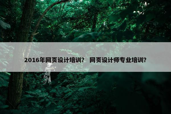 2016年网页设计培训？ 网页设计师专业培训？