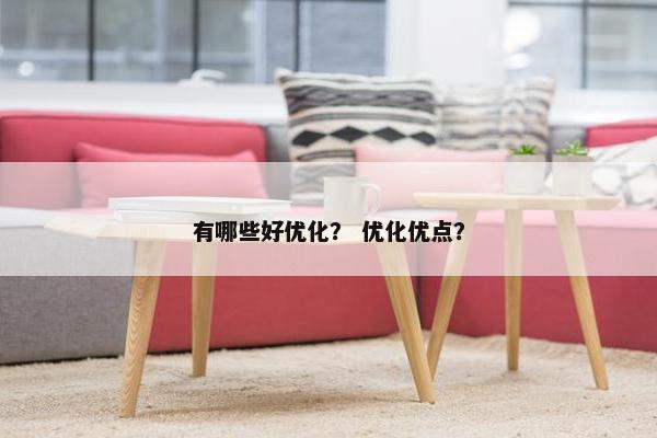 有哪些好优化？ 优化优点？