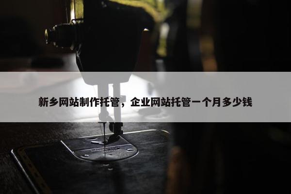 新乡网站制作托管，企业网站托管一个月多少钱
