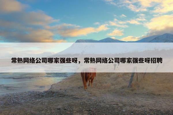 常熟网络公司哪家强些呀，常熟网络公司哪家强些呀招聘