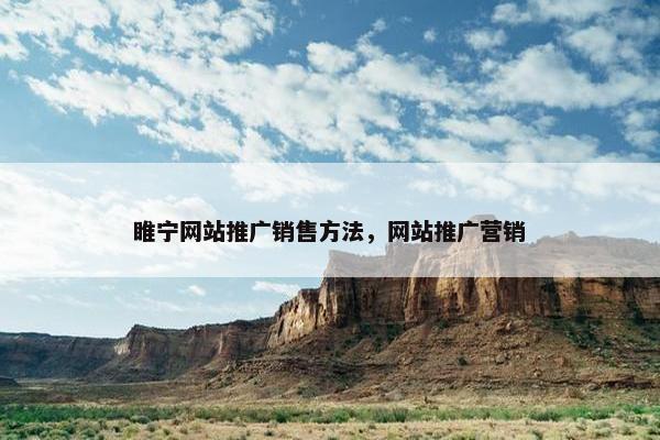 睢宁网站推广销售方法，网站推广营销