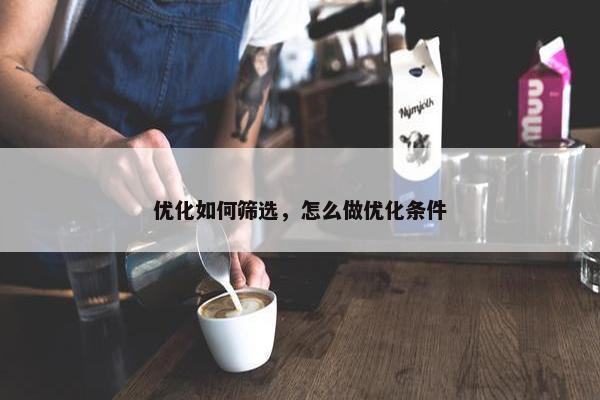 优化如何筛选，怎么做优化条件