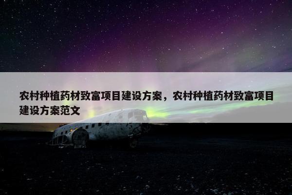 农村种植药材致富项目建设方案，农村种植药材致富项目建设方案范文