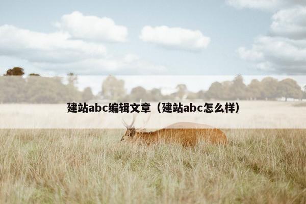 建站abc编辑文章（建站abc怎么样）