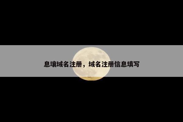 息壤域名注册，域名注册信息填写