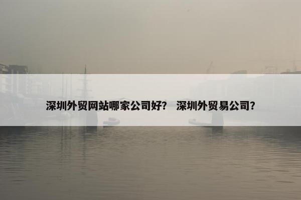 深圳外贸网站哪家公司好？ 深圳外贸易公司？
