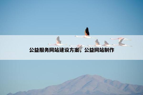 公益服务网站建设方案，公益网站制作