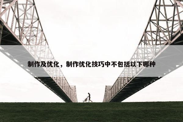 制作及优化，制作优化技巧中不包括以下哪种
