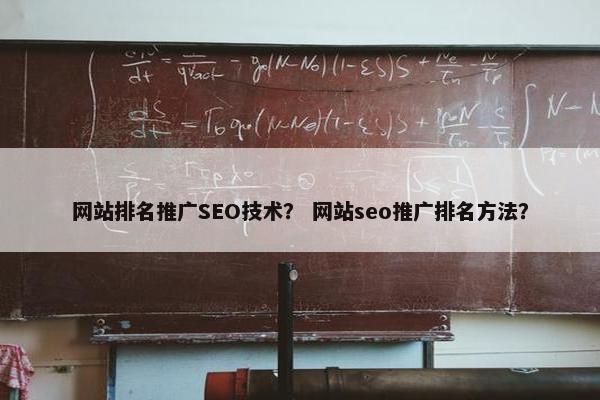网站排名推广SEO技术？ 网站seo推广排名方法？
