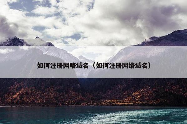 如何注册网咯域名（如何注册网络域名）