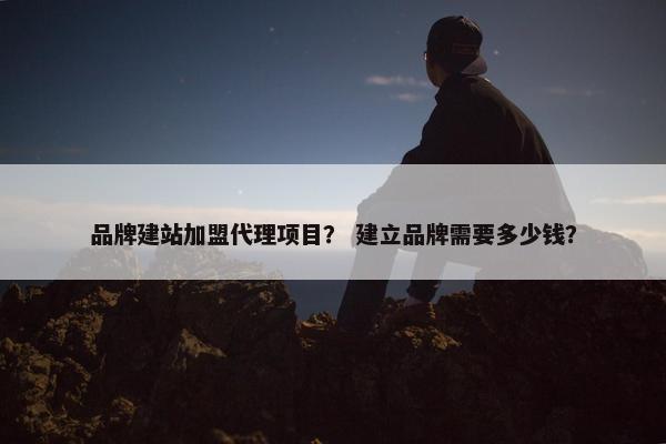 品牌建站加盟代理项目？ 建立品牌需要多少钱？