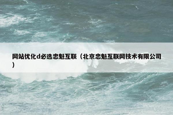 网站优化d必选忠魁互联（北京忠魁互联网技术有限公司）