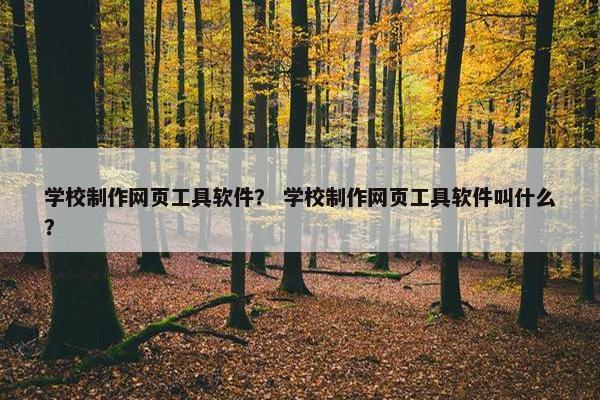学校制作网页工具软件？ 学校制作网页工具软件叫什么？