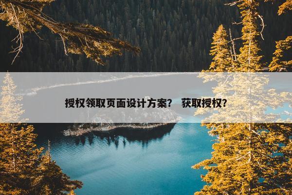 授权领取页面设计方案？ 获取授权？