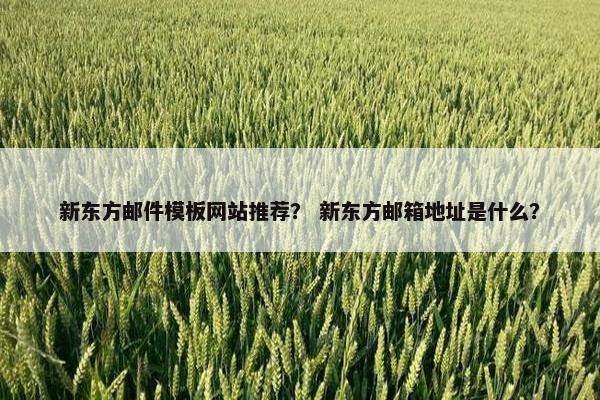 新东方邮件模板网站推荐？ 新东方邮箱地址是什么？
