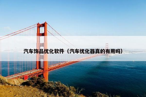 汽车饰品优化软件（汽车优化器真的有用吗）