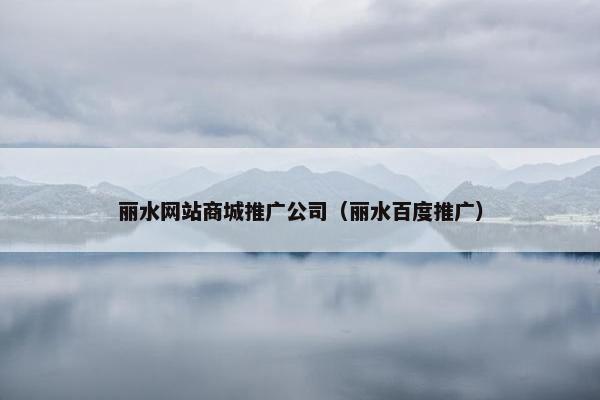 丽水网站商城推广公司（丽水百度推广）