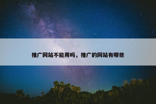 推广网站不能用吗，推广的网站有哪些