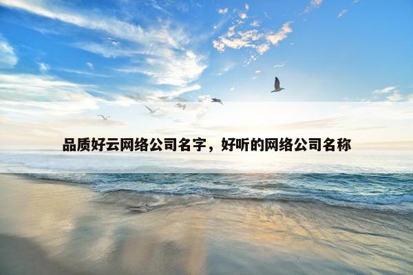 品质好云网络公司名字，好听的网络公司名称