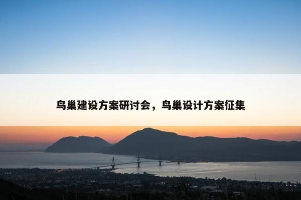 鸟巢建设方案研讨会，鸟巢设计方案征集