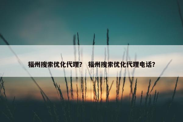 福州搜索优化代理？ 福州搜索优化代理电话？