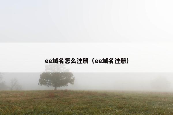 ee域名怎么注册（ee域名注册）