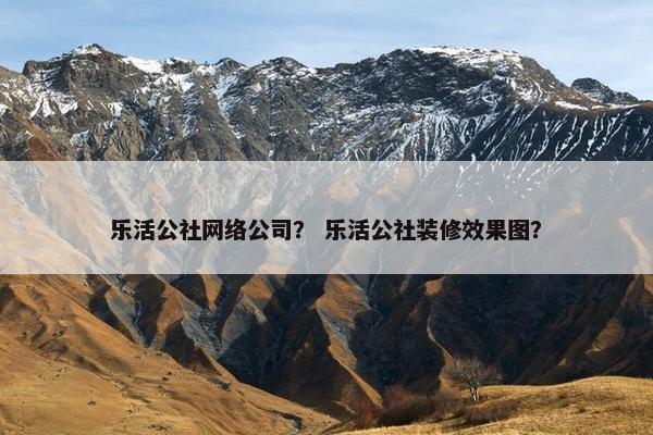 乐活公社网络公司？ 乐活公社装修效果图？