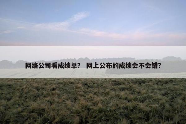网络公司看成绩单？ 网上公布的成绩会不会错？
