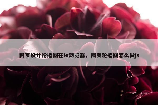 网页设计轮播图在ie浏览器，网页轮播图怎么做js