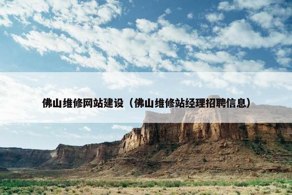 佛山维修网站建设（佛山维修站经理招聘信息）