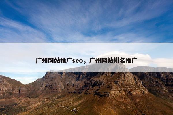 广州网站推广seo，广州网站排名推广