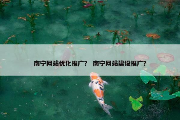 南宁网站优化推广？ 南宁网站建设推广？