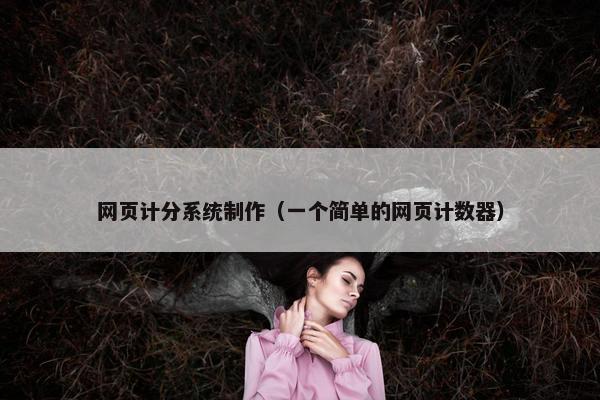 网页计分系统制作（一个简单的网页计数器）