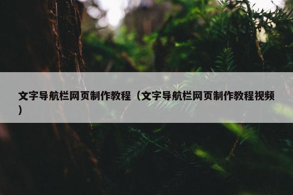 文字导航栏网页制作教程（文字导航栏网页制作教程视频）