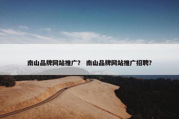 南山品牌网站推广？ 南山品牌网站推广招聘？