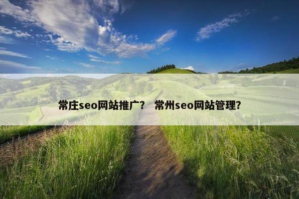常庄seo网站推广？ 常州seo网站管理？