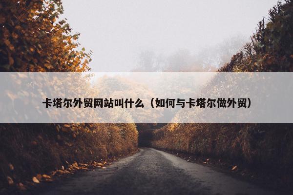 卡塔尔外贸网站叫什么（如何与卡塔尔做外贸）