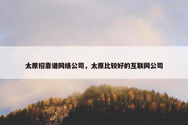 太原招靠谱网络公司，太原比较好的互联网公司