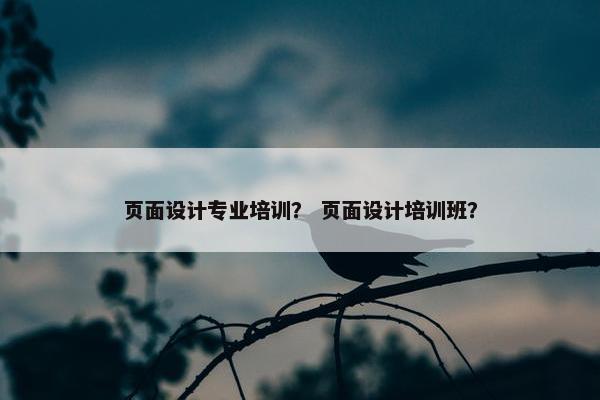 页面设计专业培训？ 页面设计培训班？