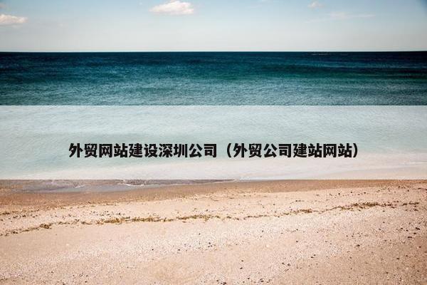 外贸网站建设深圳公司（外贸公司建站网站）