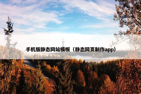 手机版静态网站模板（静态网页制作app）