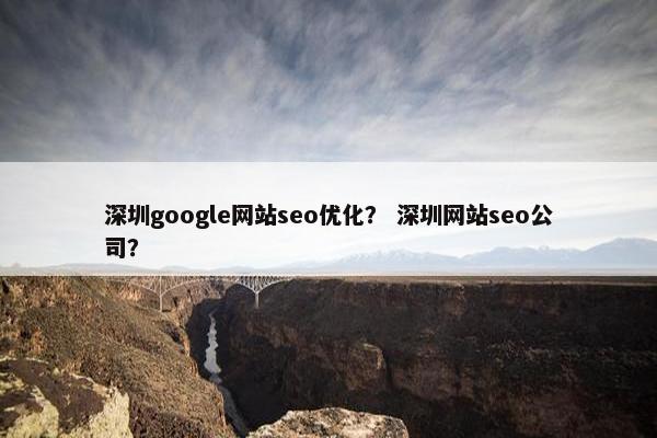 深圳google网站seo优化？ 深圳网站seo公司？