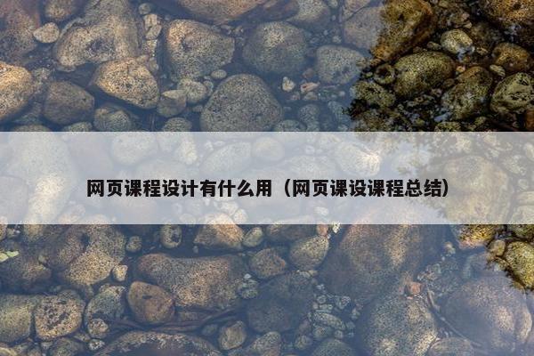 网页课程设计有什么用（网页课设课程总结）