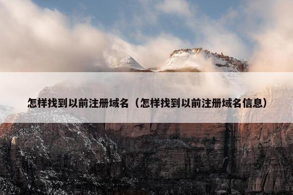 怎样找到以前注册域名（怎样找到以前注册域名信息）